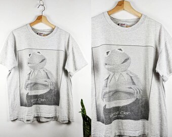 Vintage Kermit Clein T-shirt The Frog Calvin Klein 90s Single Stitch Jim Henson