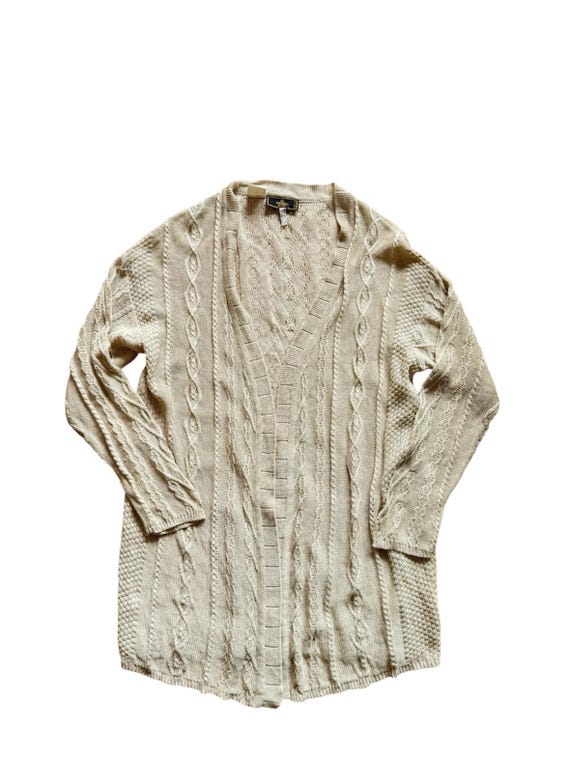Fendi, Vintage Fendi Cable Knit Cardigan Beige
