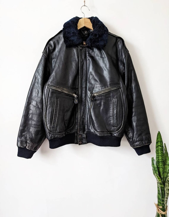 Buy Vintage 80s Leather Jacket A-2 Type Rare Ghetto Blaster Online 