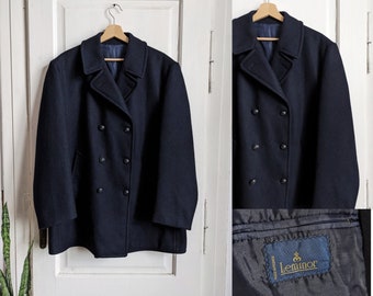 40s　NAVAL CLOTHING FACTORY PEA COAT BLK Vintage 40s WW2 US Naval Clothing Factory 10 Button Navy
