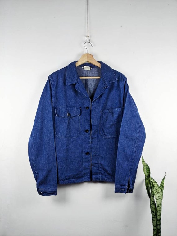 Vintage French Chore Denim Jacket Marsum Sanfor Workwear 50s Vintage French Chore Denim Jacket Marsum Sanfor Workwear 50s