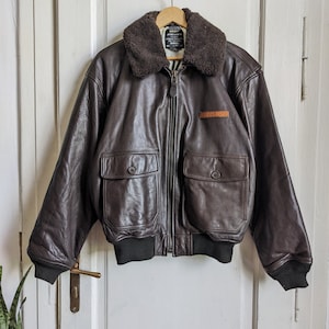 80s Flight Leather Jacket - Etsy