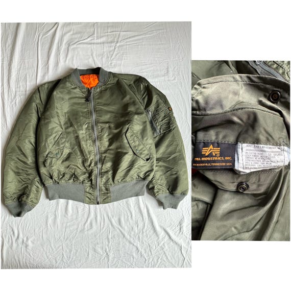 ジャケット・アウター Alpha vintage ma1 L Vintage Alpha Industries MA-1 Jacket Flight Nylon - Etsy
