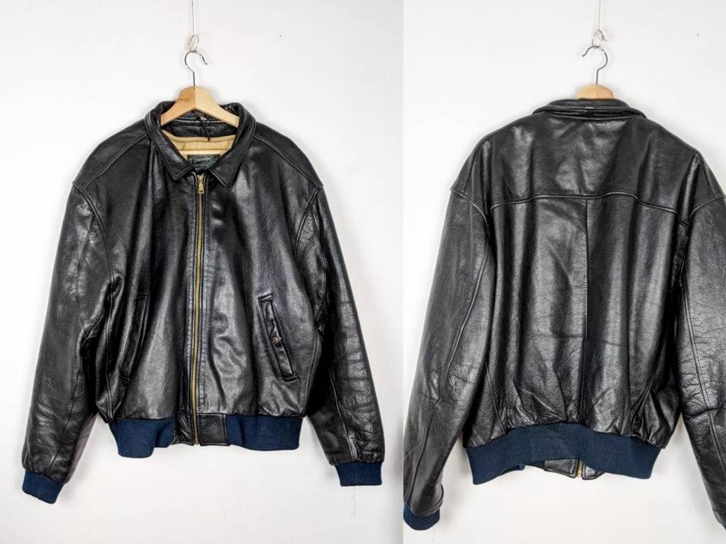 90s Levis  used leather jacket L