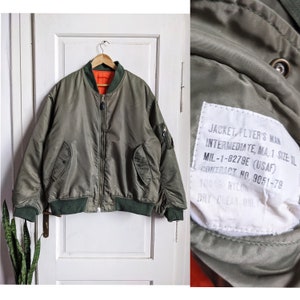 Vintage MA-1 Flyers Bomber Jacket Khaki USAF