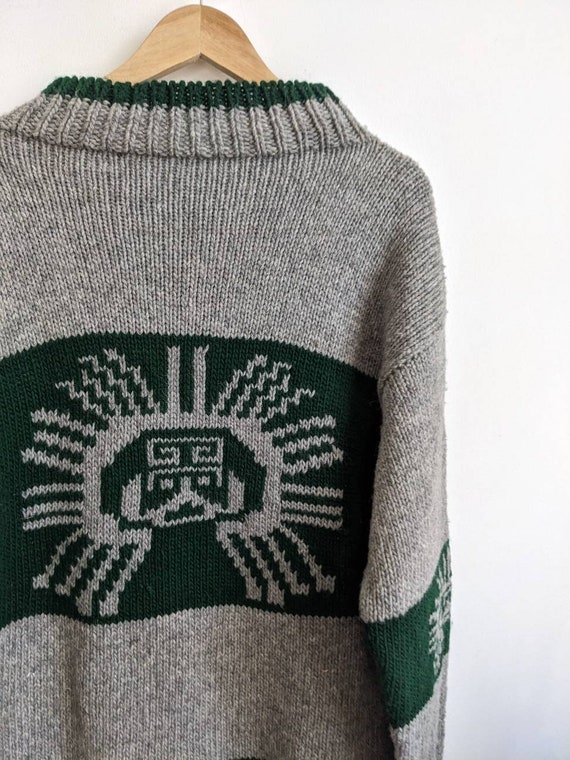 Vintage Native Knitwear Sweater Wool Tribal Aztec… - image 5