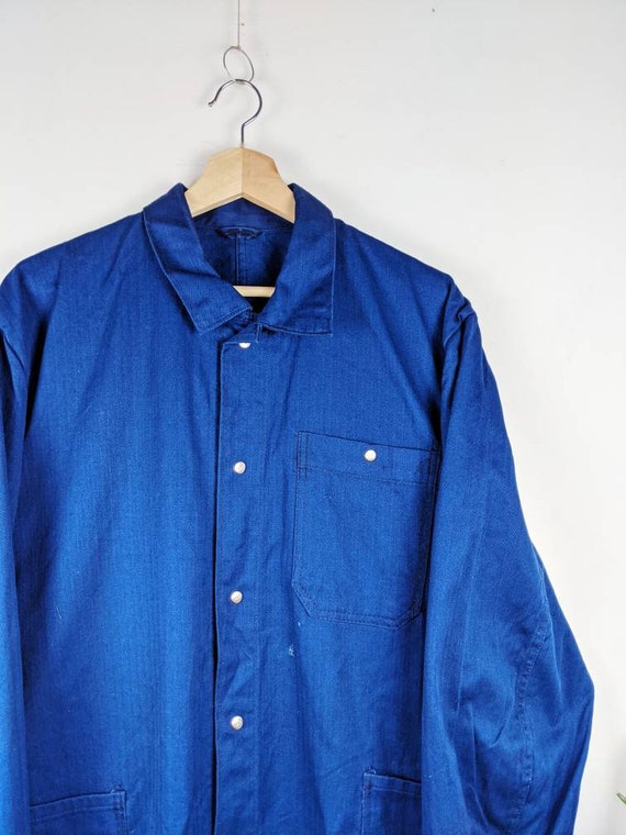 Vintage French Jacket Sanfor Chore Workwear Blue … - image 3