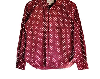 Comme des Garçons H&M Polka Dot Blouse Red Polka Dot Shirt Designer Collaboration Comme des Garcons HM Blouse Womens
