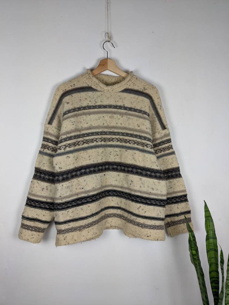 Vintage Quills Woolen Market Sweater Ireland 90s Retro Irish Etsy