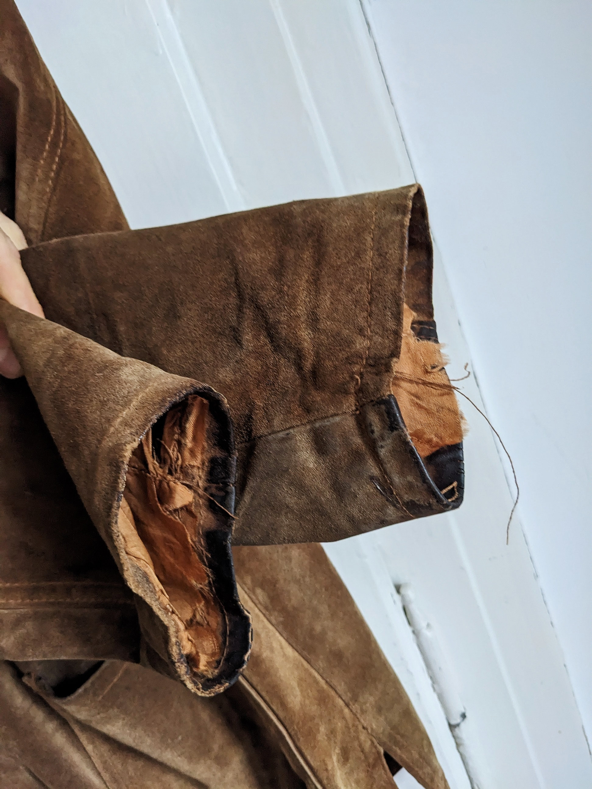 ジャケット・アウター 80s 90s suede leather jacket Vintage 90s Suede Leather Bomber Jacket, Brown Oversized