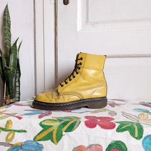 Vintage Dr. Martens 1460 Yellow Boots England image 2