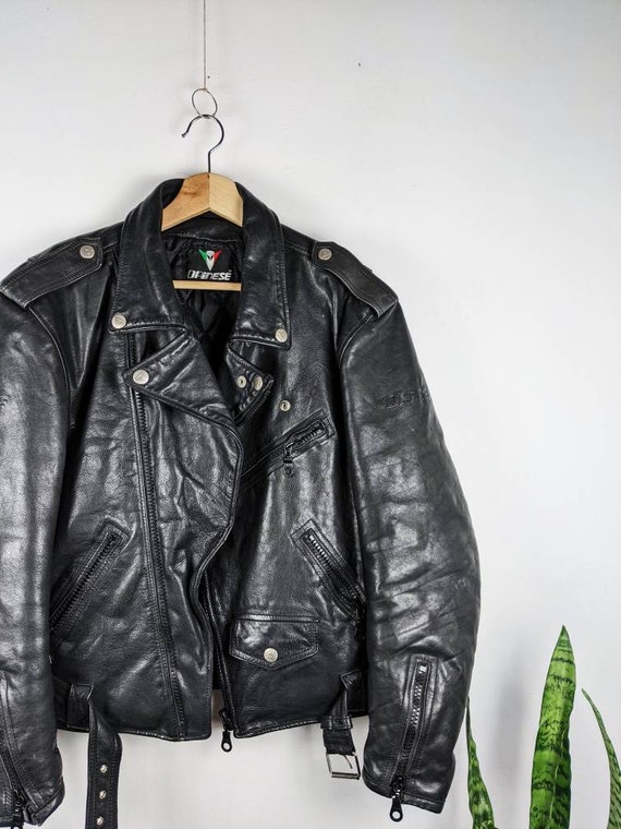 Dainese Women Leather Motorcycle Jacket Black Ita… - image 4