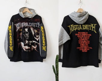 Vintage Megadeth Merch Hoodie 90s Youthanasia Patches Trash Metal