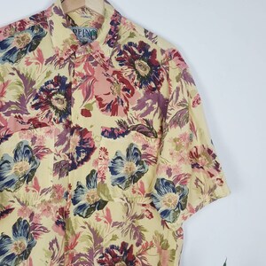 Vintage Shirt Flowers Hawaiian Beautiful Shirt Short Sleeve Bohemian ...