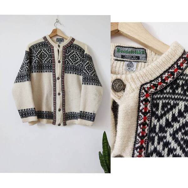 Vintage Nordstrikk Knit Sweater Women's Norway Norwegian Cardigan Ornament