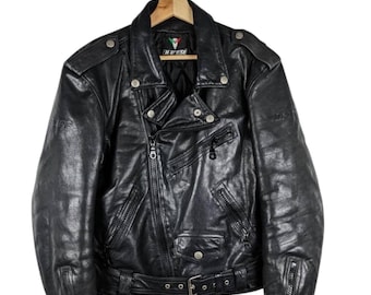 Vintage Dainese Lederjacke Damen / Schwarze Motorrad Bikerjacke / Made in Italy Echtleder / Moto Style