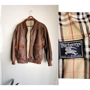 Vintage Burberry Leather Jacket Men's - Etsy Vintage Burberry Leather Jacket Men's - Etsy