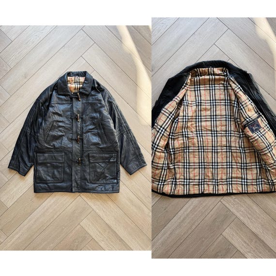 希少✨バーバリーズ レザージャケット ヴィンテージ ノバチェック イングランド製 BURBERRY - BURBERRY LONDON バーバリー レザージャケット チェック