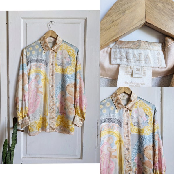 Vintage Escada Margaretha Ley Silk Blouse Baroque 80s