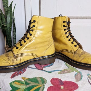 Vintage Dr. Martens 1460 Yellow Boots England image 9