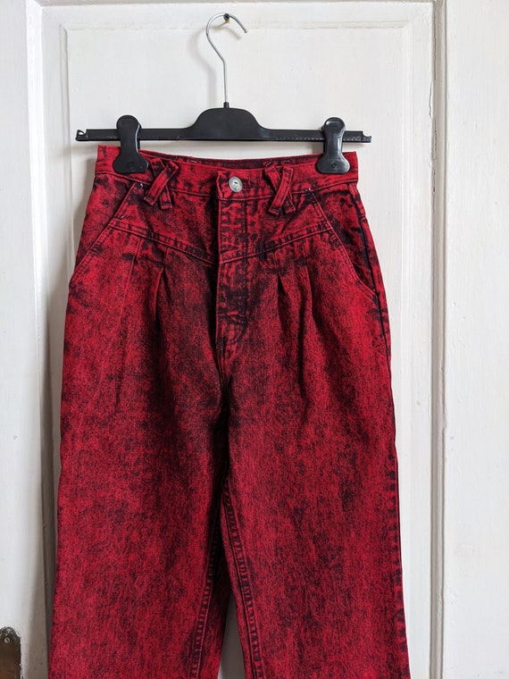 Vintage Wrangler Womens Jeans High Waist red acid… - image 7