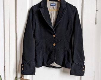 Vintage Jean Paul Gaultier Velvet Cropped Jacket, Brick Print 