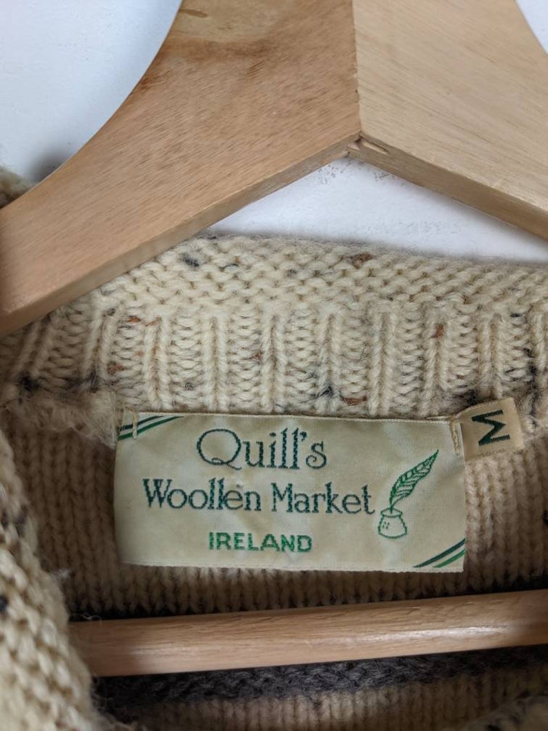 Vintage Quills Woolen Market Sweater Ireland 90s Retro Irish Etsy