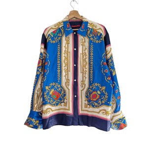 fake versace dress shirts Men's Premiere Designer Fashion Dress Shirt Casual Shirt Woven Long Sleeve Button Down Shirt