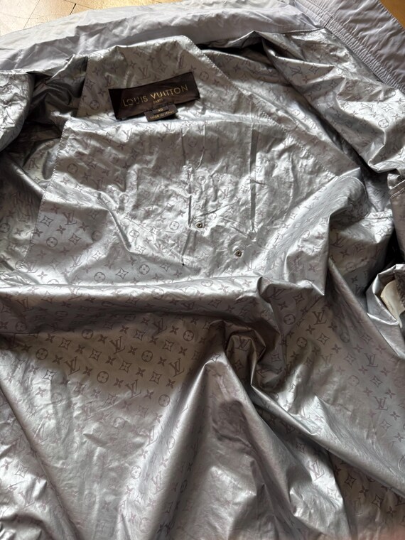 Vintage Silver Nylon Windbreaker Jacket Designer … - image 9