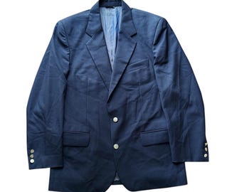 80s archive YSL ネイビー チェック ダブルブレストジャケット 295032_L.jpg