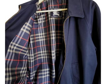 Vintage Burberrys Harrington Jacket | Navy Blue, Nova Check Lining Vintage Burberrys Harrington Jacket | Navy Blue, Nova Check Lining