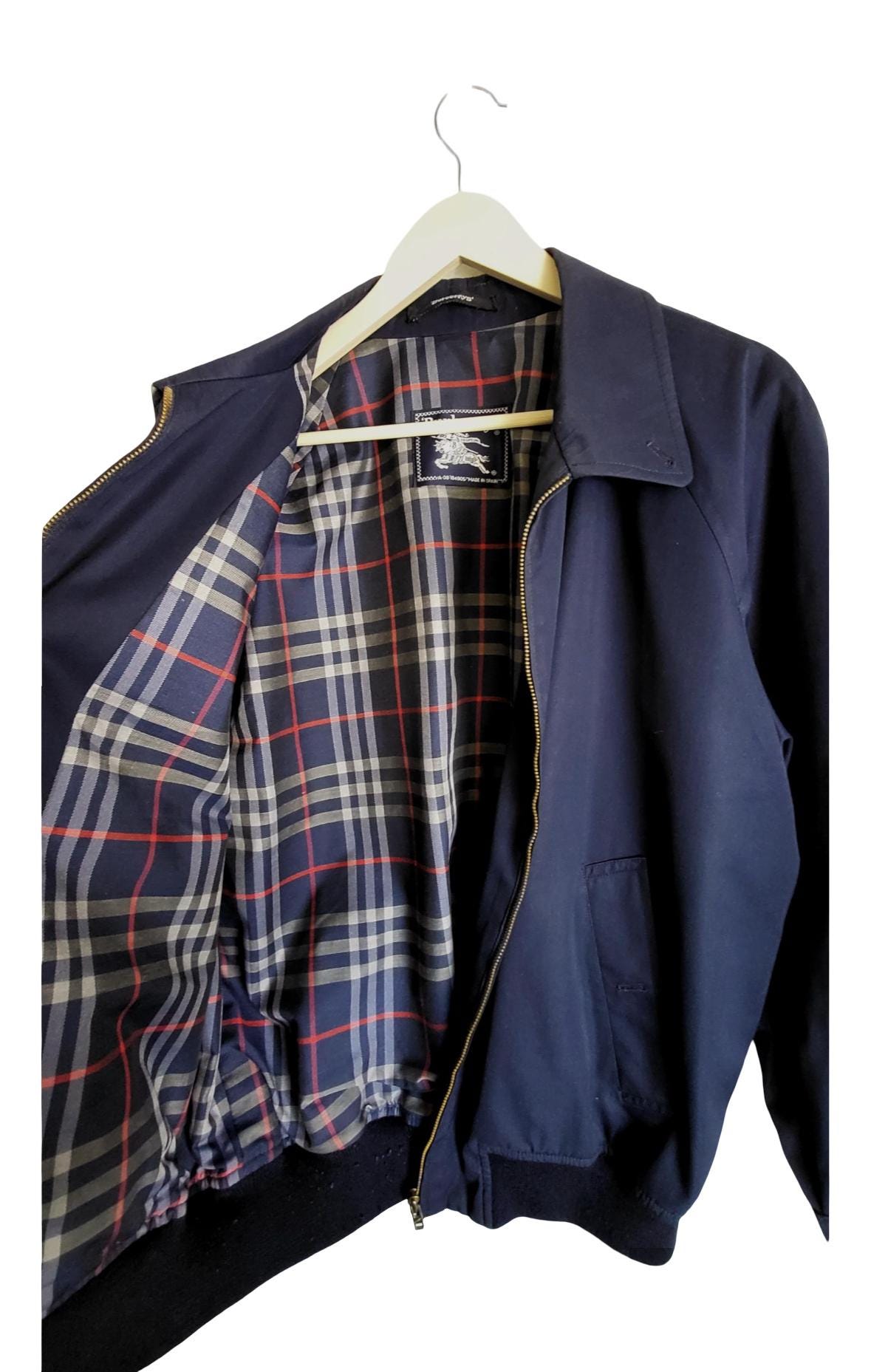Vintage Burberrys Harrington Jacket | Navy Blue, Nova Check Lining