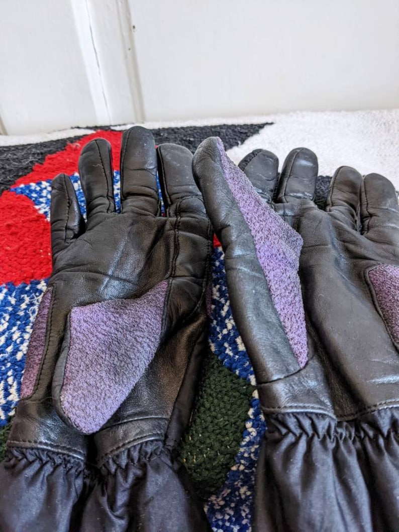 Vintage BMW Bike Leather Women Gloves Gore Tex Made in Italy image 4