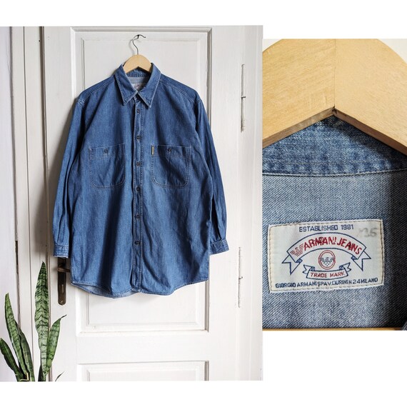 Camicia jeans armani deals