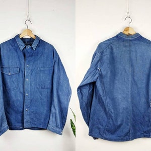 Vintage French Work Chore Jacket Sanfor Blue Retro Indigo 70s - Etsy