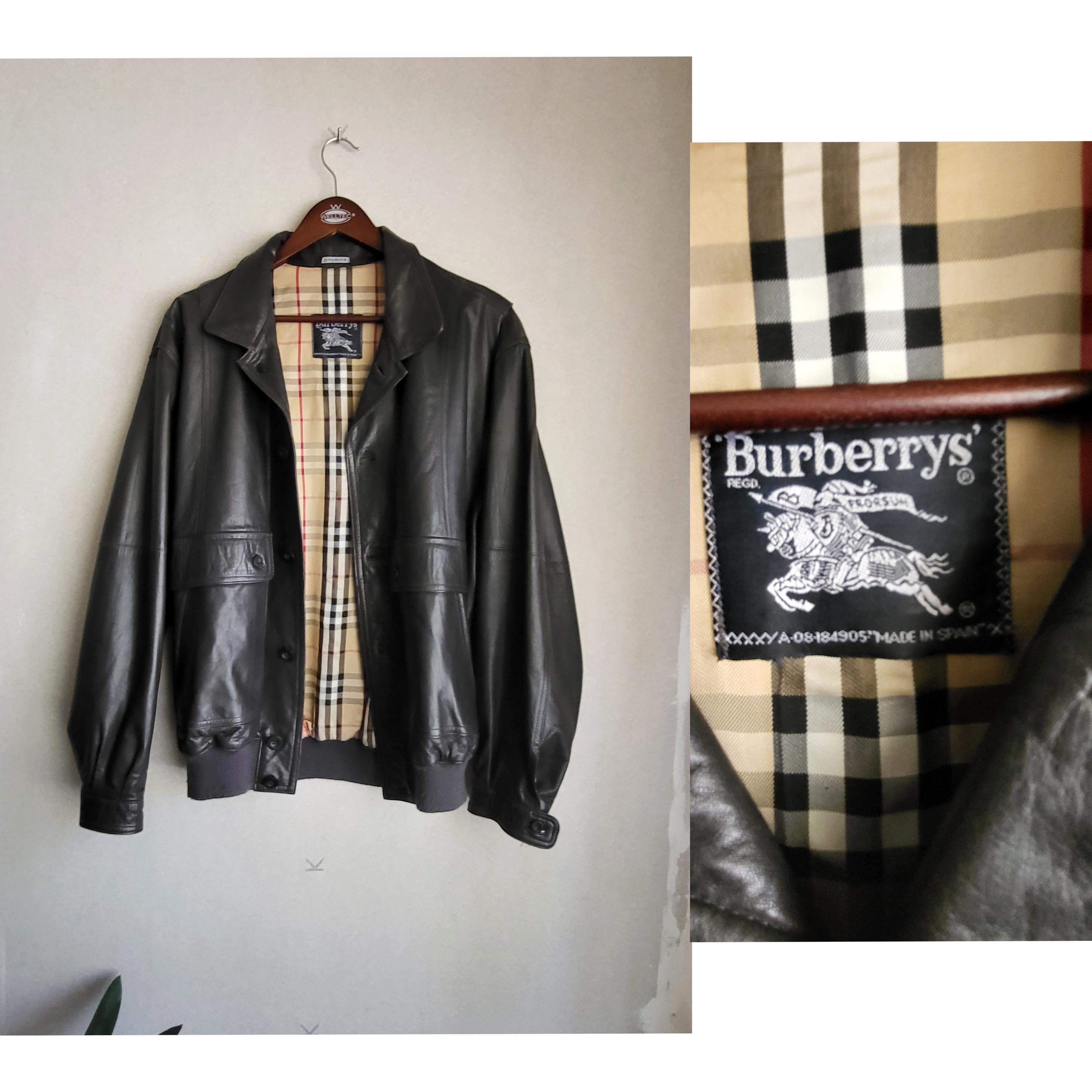 Vintage Burberrys Leather Jacket - Etsy Vintage Burberrys Leather Jacket - Etsy