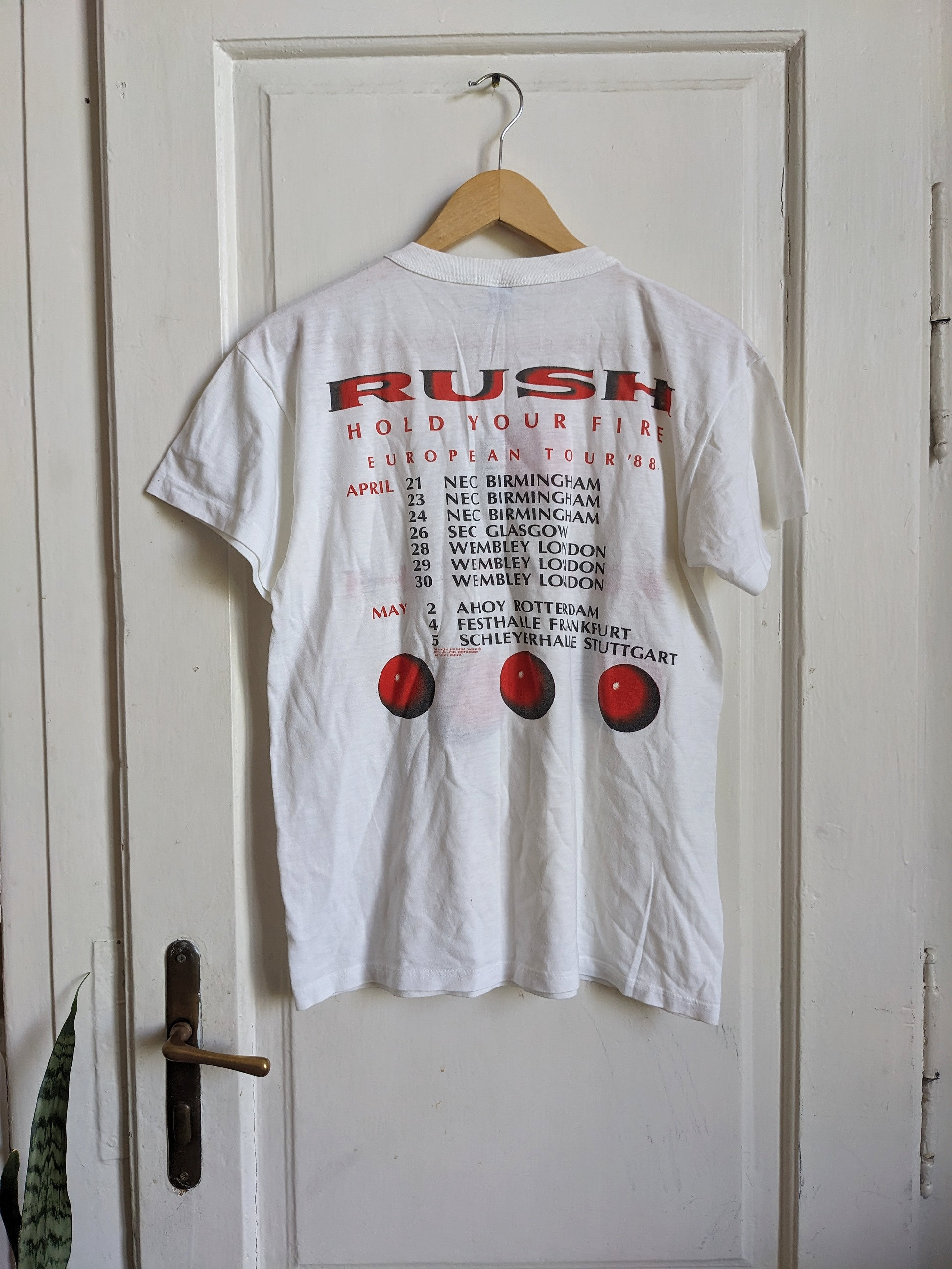 Vintage Rush 1988 Hold Your Fire Tour T-shirt Merch Single Stitch