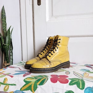 Vintage Dr. Martens 1460 Yellow Boots England image 1