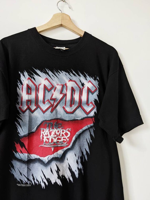 Vintage AC DC The Razors Edge 1990 Merch T-Shirt Tour… - Gem