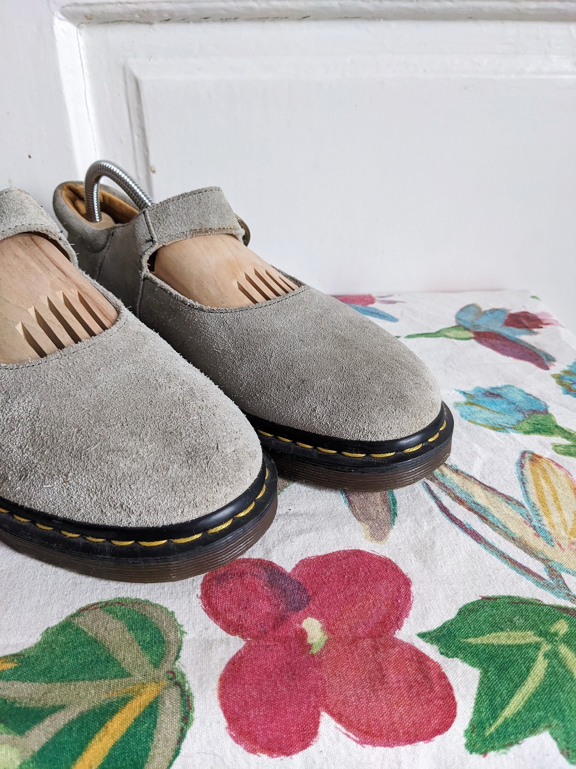 Vintage Doc Martens Mary Jane Suede Shoes England Dr Martens 8141