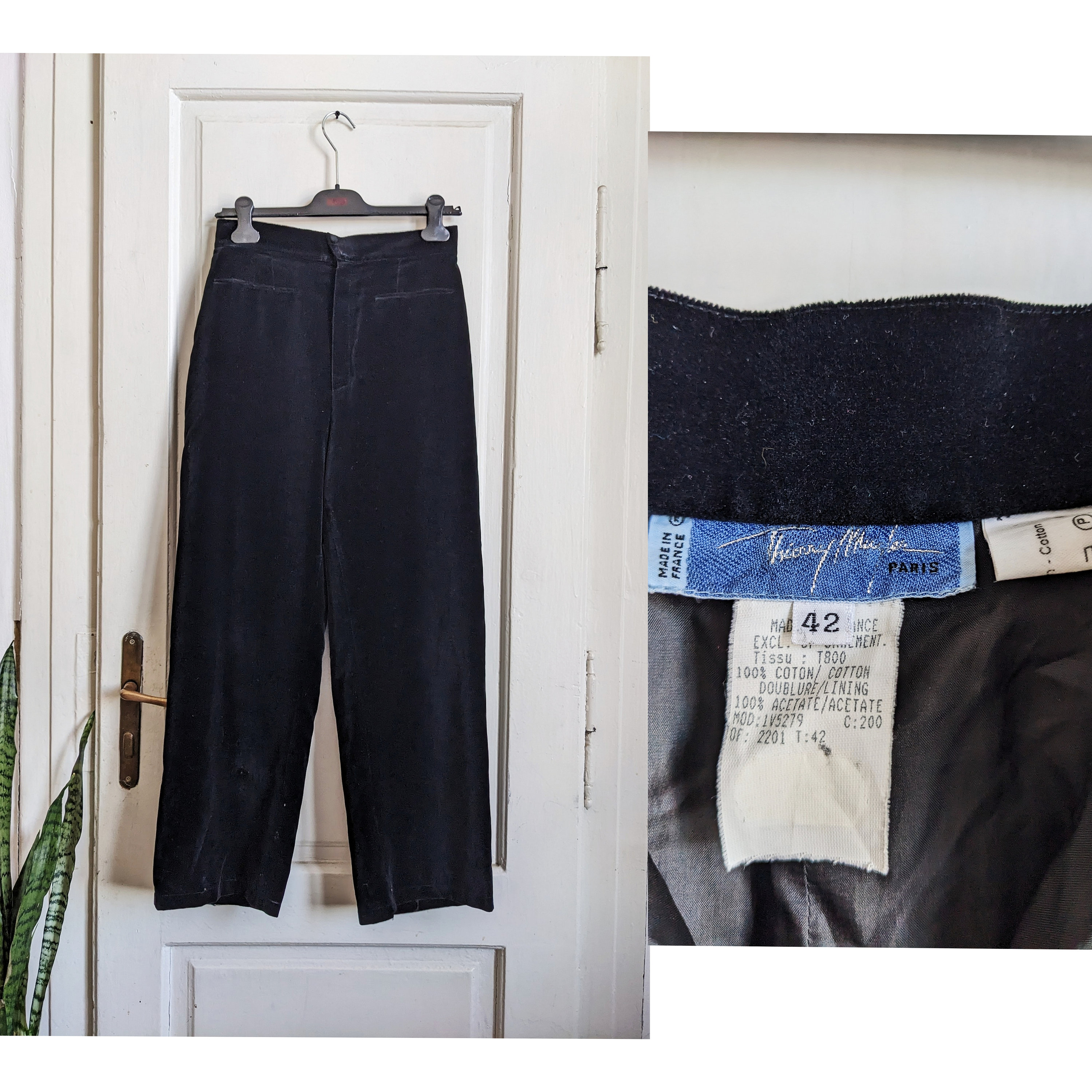 Vintage Thierry Mugler Black Velvet Pants - Etsy