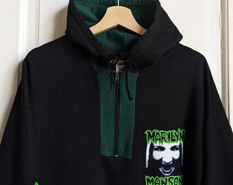 Vintage 90s Marilyn Manson Merch Hoodie MM - Etsy Vintage 90s Marilyn Manson Merch Hoodie MM - Etsy