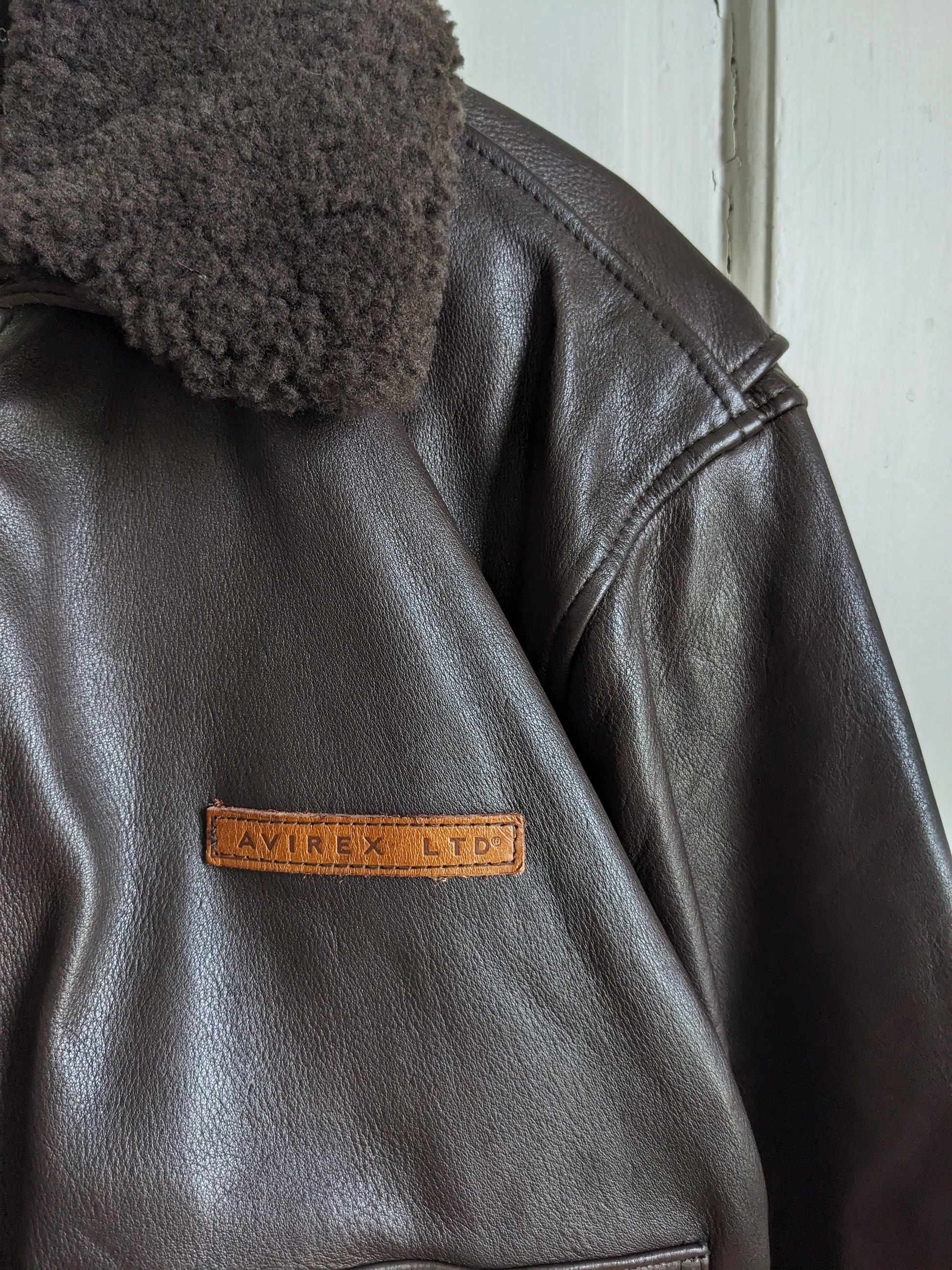 【本革】type G-１（L）AVIREX LTD Vintage Avirex Type G-1 Brown Leather Jacket Flight Pilot - Etsy