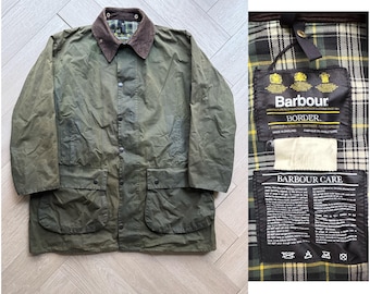 Mens Vintage Barbour Bedale Wax Cotton Olive Jacket A100 Mens Vintage Barbour Bedale Wax Cotton Olive Jacket A100