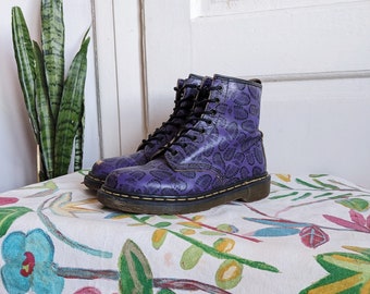 Vintage Dr. Martens Purple Boots 1460 England