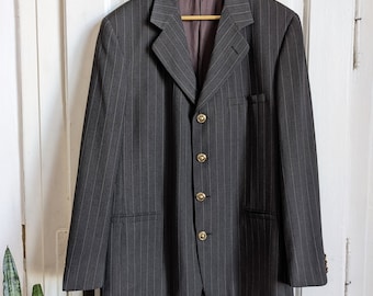Blazer vintage de lana de Gianni Versace / Botones dorados de Medusa / Chaqueta de diseñador italiano