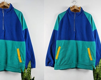 Vintage Fleece Jacket Multicolor Free Sport 1/4 Zip