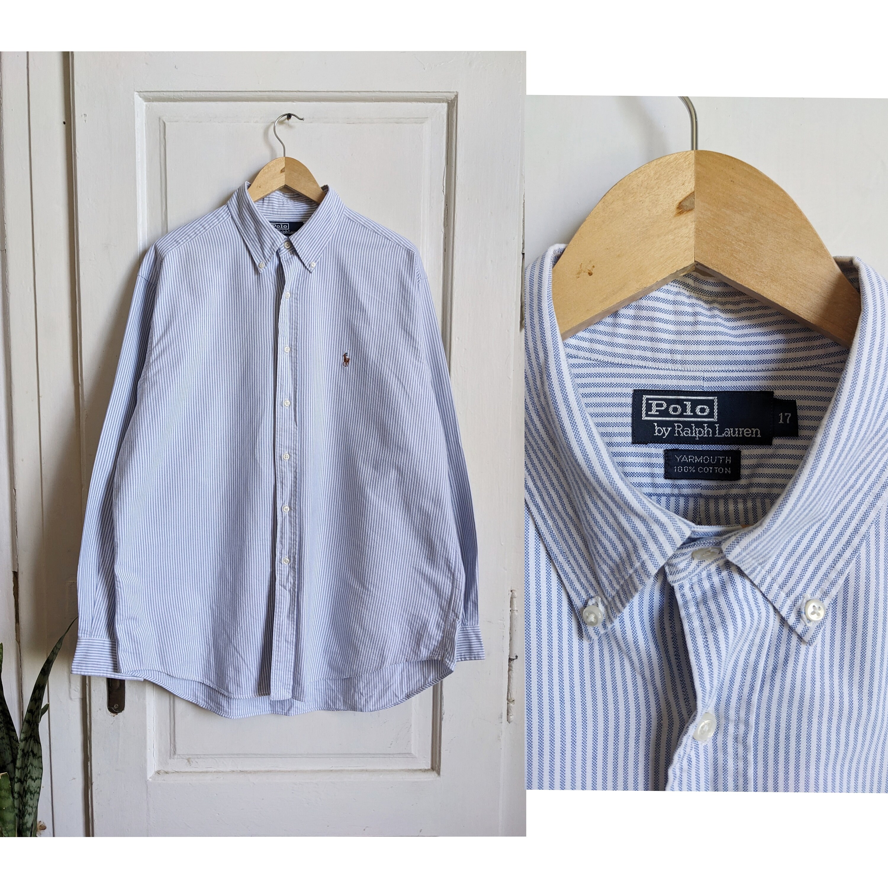Vintage Polo Ralph Lauren Shirt Button Down Oxford Striped Yarmouth Etsy