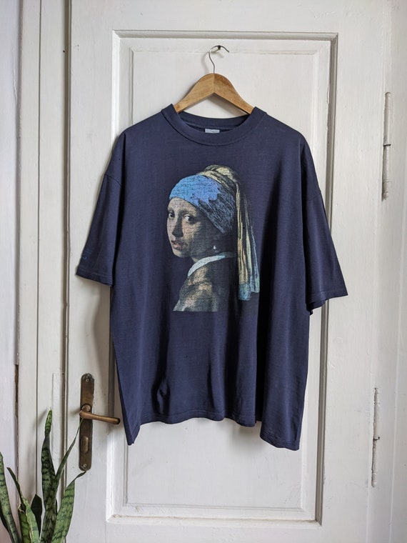 Vintage Johannes Vermeer Art T-Shirt Girl With a … - image 2