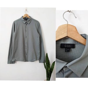 COS Shirt Slim Fit Button Down Minimalistic Style Long sleeve Gray